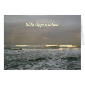Ocean Waves Rainbow Pastor Appreciation Card (Front Horizontal)