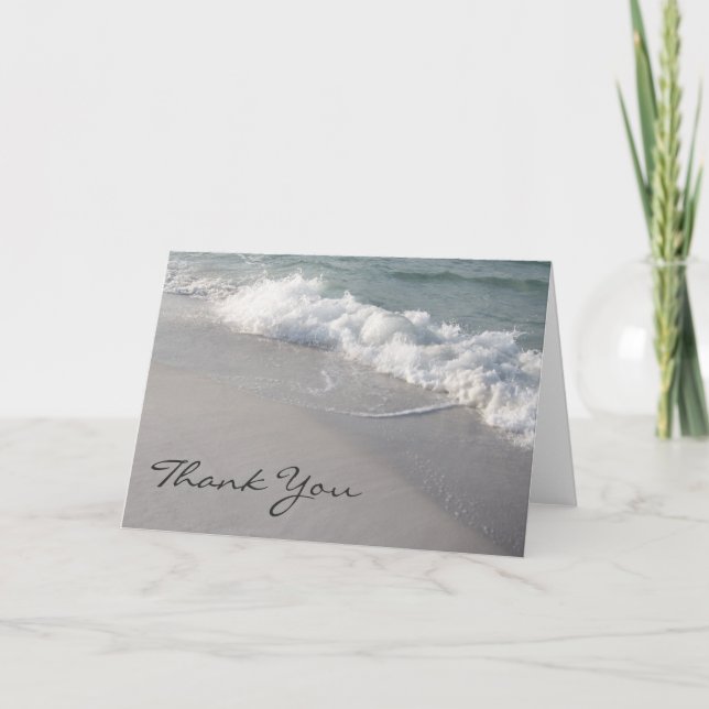Ocean Waves & Sand Thank You Card (Front)