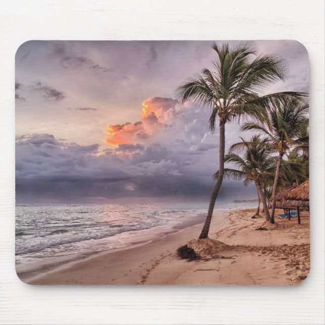 Ocean Waves Sandy Beach Sunset Mouse Pad (Front)