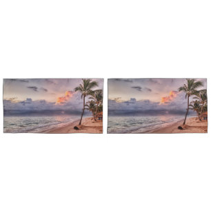 Ocean Waves Sandy Beach Sunset Pillowcase