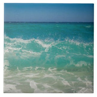 Ocean Waves Sea Coastal Aqua Nautical Beach Sea Ce Ceramic Tile