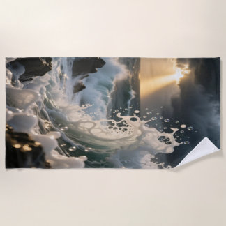 Ocean Waves & Sea Foam Beach Towel
