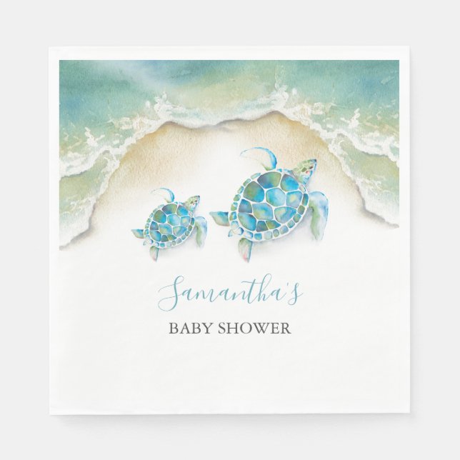 Ocean Waves Sea Turtle Paper  Napkins (Front)