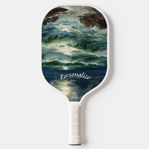 Ocean Waves Seascape Night Personalized Pickleball Paddle