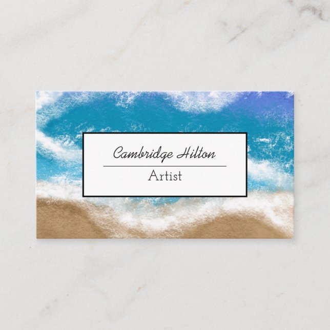 Ocean Waves Seaside Coastal Business Card (Front)