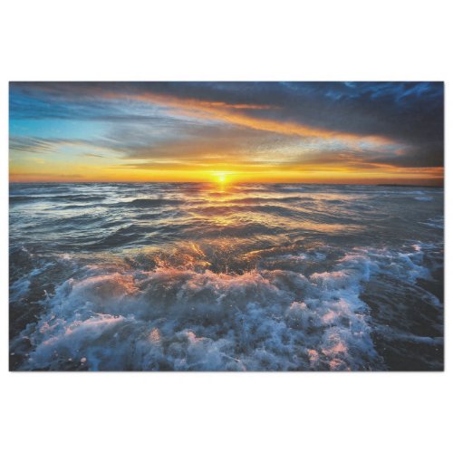 Ocean Waves Sunset 20x30  Decoupage Tissue Paper
