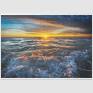 Ocean Waves Sunset 20x30 Decoupage Tissue Paper