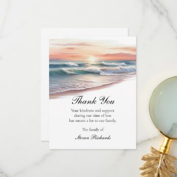 Ocean Waves Thank You Funeral Cards by AJsGraphics at Zazzle