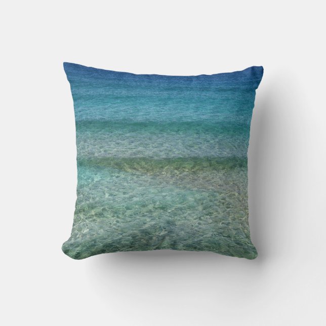 Ocean Waves Throw Pillow (Front)