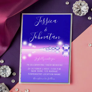 Ocean Waves Trendy Jewerly Summer Wedding Invitation