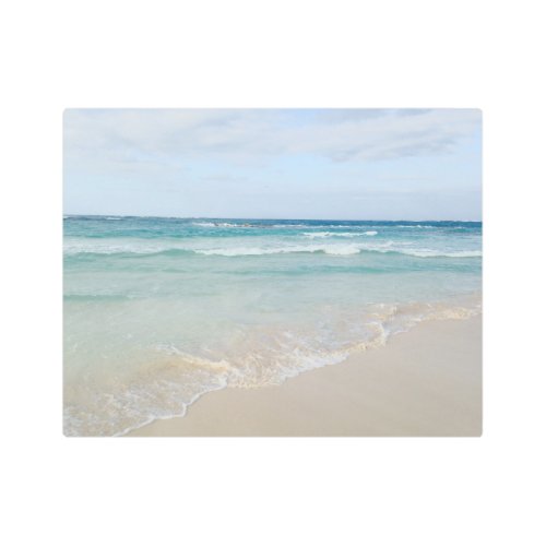 Ocean Waves Tropical Shore Beach Scene Metal Print