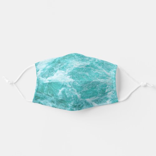 Ocean Waves Turquoise Blue Adult Cloth Face Mask