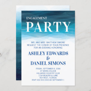 Ocean Waves Wedding Engagement Party Invitation