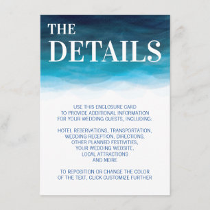 Ocean Waves Wedding Invitation Enclosure Card