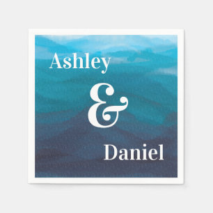 Ocean Waves Wedding Napkins, Personalized Napkins