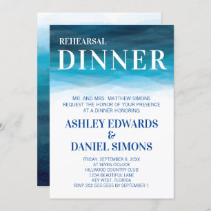 Ocean Waves Wedding Rehearsal Dinner Invitation