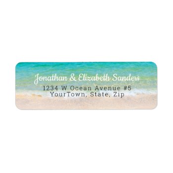 Ocean Waves White Sand Beach Coastal Label by ZenPrintz at Zazzle