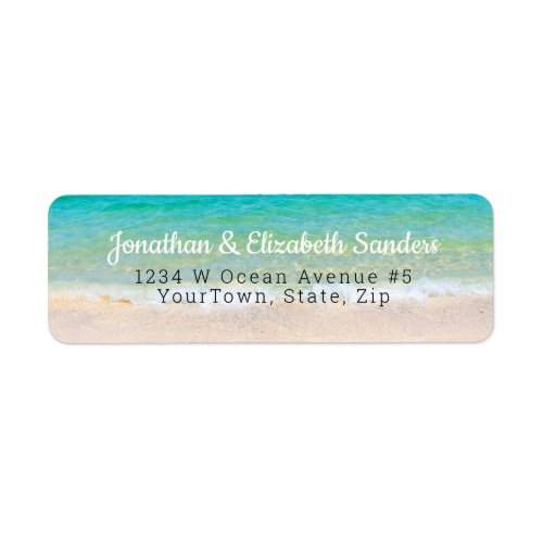 Ocean Waves White Sand Beach Coastal Label
