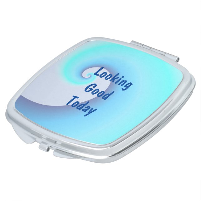 Ocean Waves With Saying Compact Mirror (Turned)