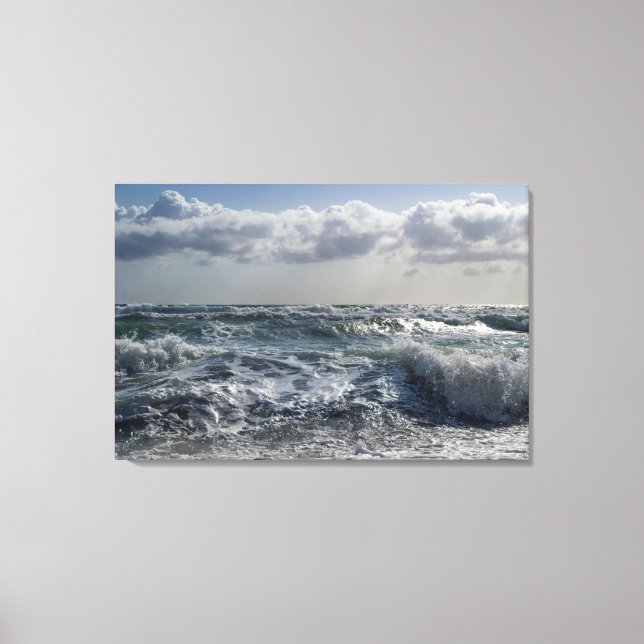 ocean waves wrapped canvas print (Front)