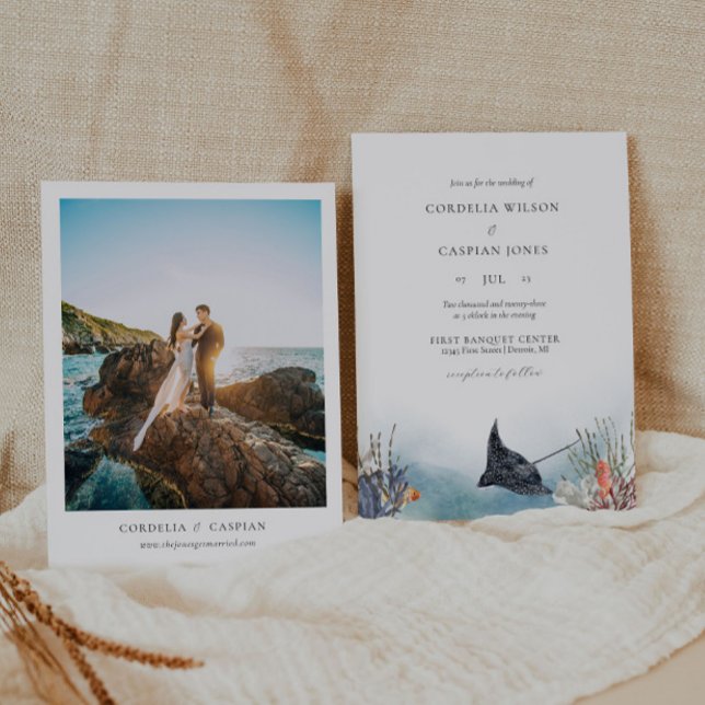 Ocean Wedding Invitations Under the Sea Watercolor (Creator Uploaded)