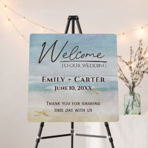 Ocean Wedding Welcome with Starfish Foam Board