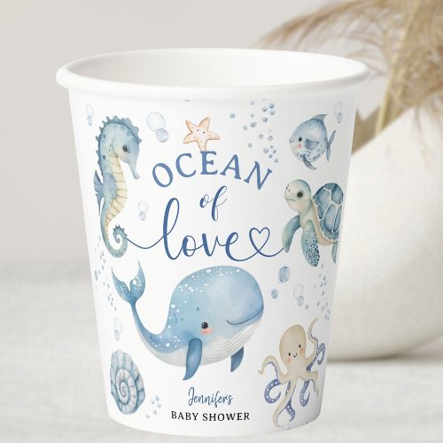 Ocean Whale Baby Shower Boy Blue