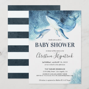 Ocean Whale Baby Shower Invitation