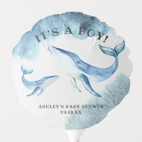 Ocean Whale Baby Shower Personalized Balloon