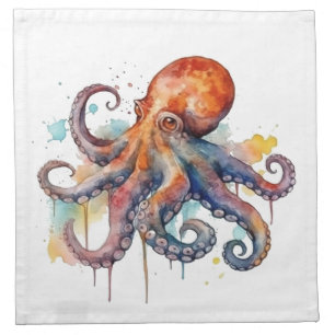 Ocean Whimsy: Colorful Octopus Cloth Napkin