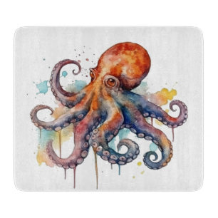 Ocean Whimsy: Colorful Octopus Cutting Board