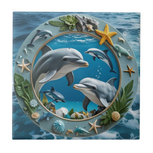 Ocean Whirl Ceramic Tile