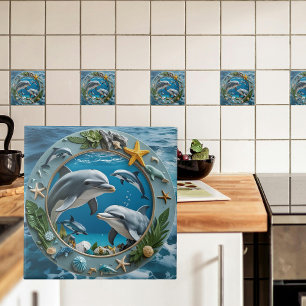 Ocean Whirl Ceramic Tile