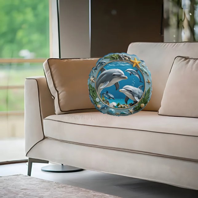 Ocean Whirl Round Sandstone Pillow (Creator Uploaded)