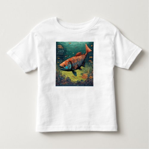 Ocean Whispers Black  White Marine Majesty Toddler T_shirt