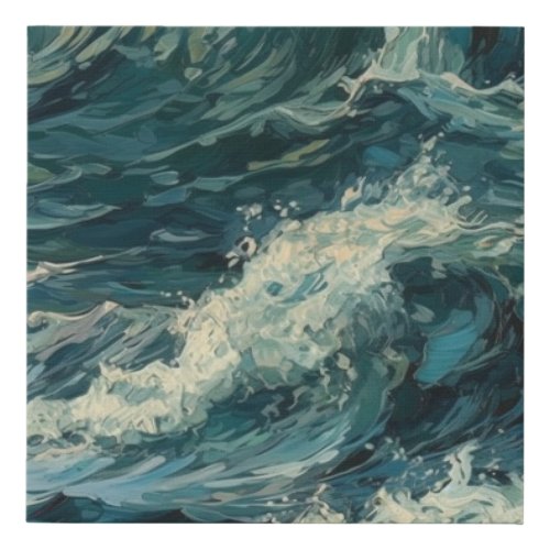 Ocean Whitecaps  Painting Faux Canvas Print
