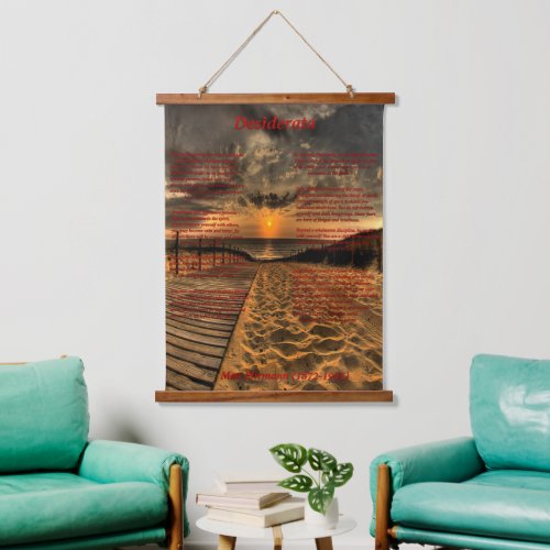 Ocean with a wooded plank walkway  hanging tapestry