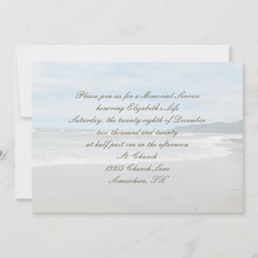 Ocean with Photo Memorial Service Invitations | Zazzle