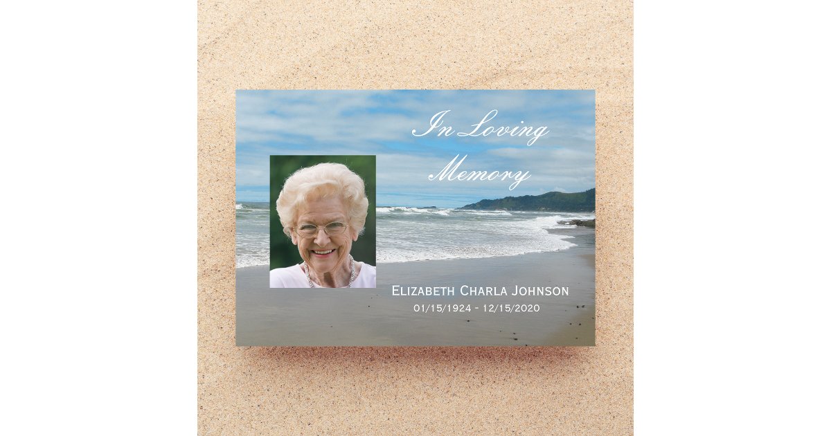 Ocean with Photo Memorial Service Invitations | Zazzle