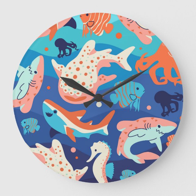 Ocean Wonders Large Clock (Front)