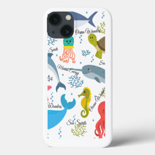 Ocean Wonders Sea Life Ocean Creatures Pattern iPhone 13 Case