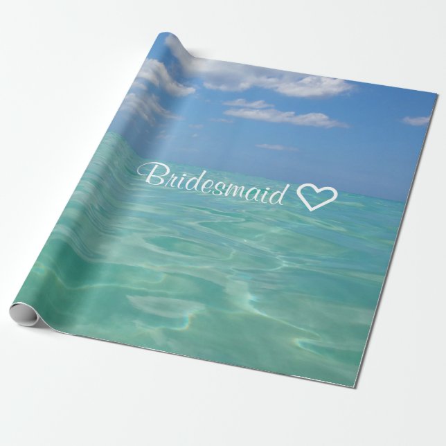 Ocean | Wrapping Paper| Bridesmaid Wedding Paper (Unrolled)