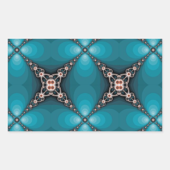 Ocean X Fractal Design Rectangular Sticker (Front)