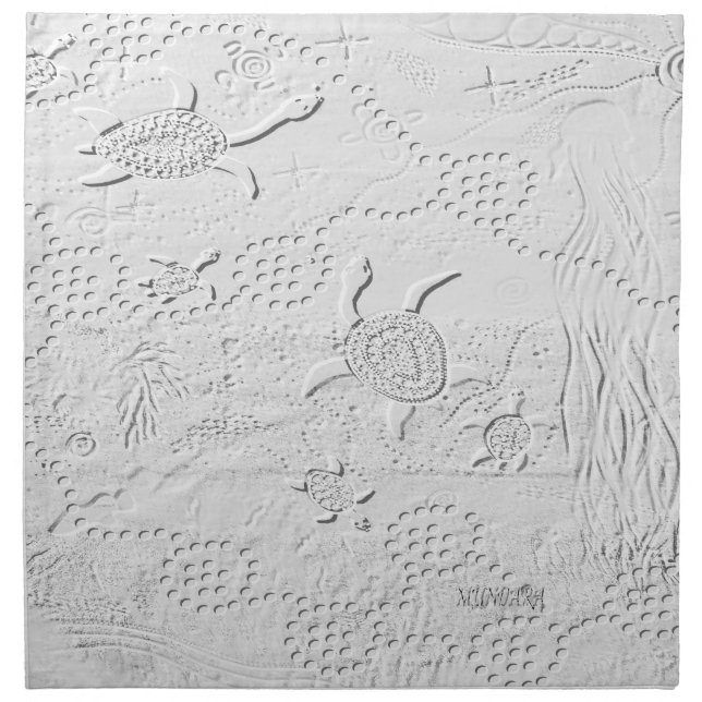 Oceana Embossed Aboriginal Art Napkins (Front)