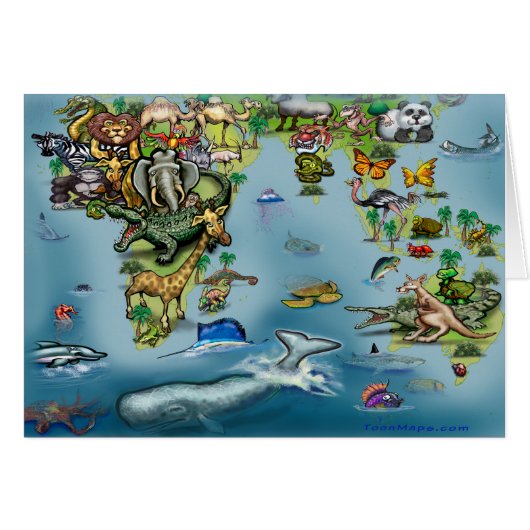 Oceania Africa World Map Cards (Front Horizontal)