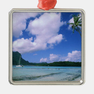 Oceania, French Polynesia, Tahiti. View of Metal Ornament