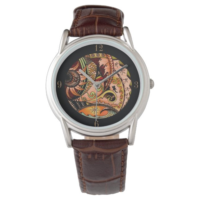  Oceania Wood Tattoo  Watch (Front)