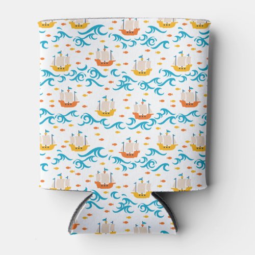 Oceanic Adventure Yellow and Red Sailing Ships wi Can Cooler