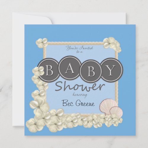 Oceanic Baby Boy Shower Invitation