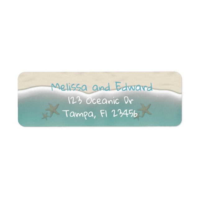 Oceanic Beach Ocean Shore Return Address Labels (Front)